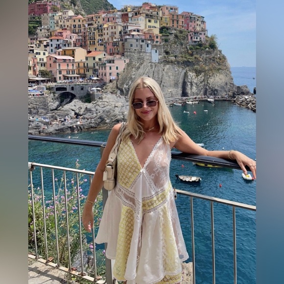 MAJORELLE Cady Mini Dress in Ivory & Pale Yellow S - Picture 5 of 16